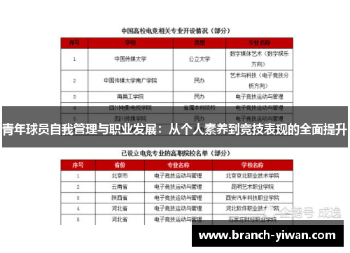 青年球员自我管理与职业发展：从个人素养到竞技表现的全面提升